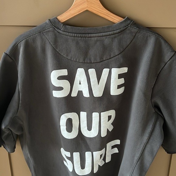 Original Favorites 100% Organic Cotton Save our Surf Swetshirt Short Sleeve Top - Picture 8 of 9